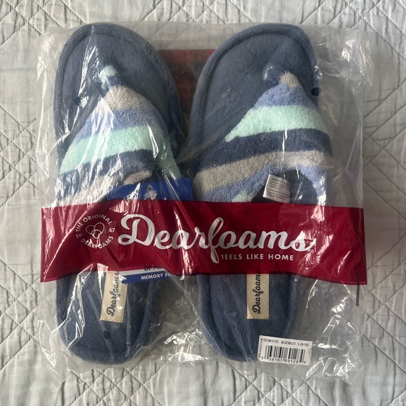 Dearfoams Melanie Colorblocked Microfiber Terry Thong, Women’s Large 9–10 (NWT) - Picture 4 of 7